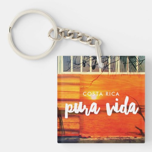 Costa Rica Beach Pura Vida Souvenir Keychain