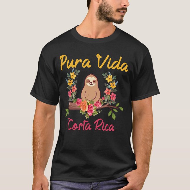 Costa Rica Beach Pura Vida Souvenir T-Shirt (Front)