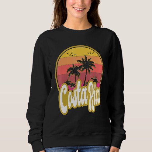 Costa Rica Beach Retro Sunset Sweatshirt