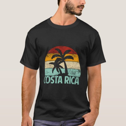 Costa Rica Beach Sunset Palm Tree Vacation Costa R T_Shirt