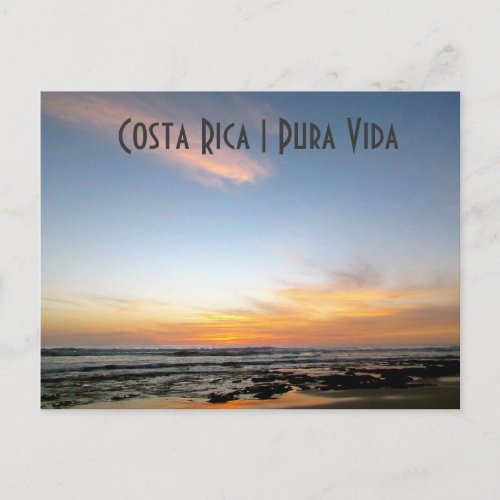 Costa Rica Beach Sunset Postcard