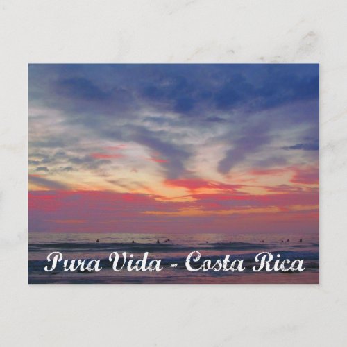 Costa Rica Beach Sunset Pura Vida Postcard