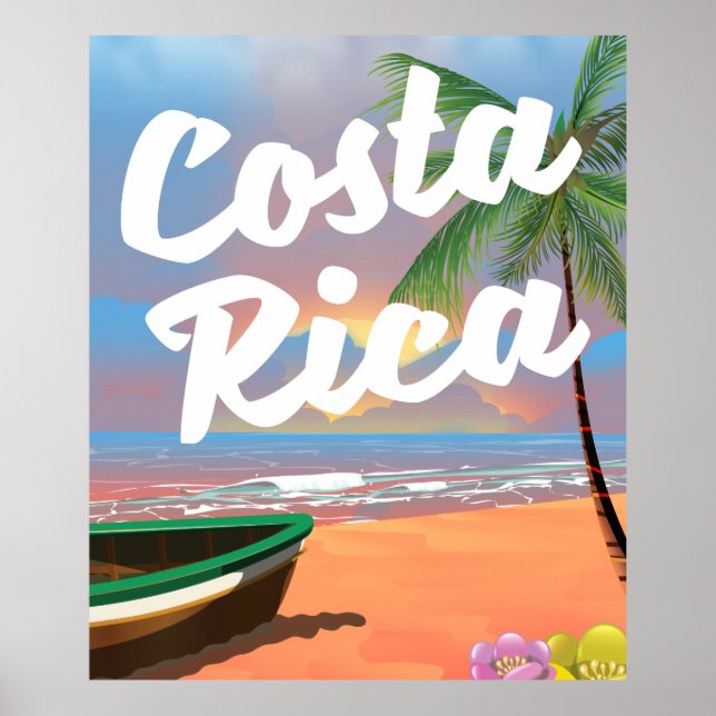 Costa Rica Beach travel poster (Front)