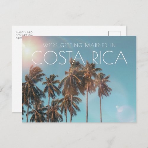Costa Rica Beach Wedding Save the Date Announcement Postcard