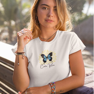 Costa Rica Blue Morpho Butterfly Souvenir T-Shirt