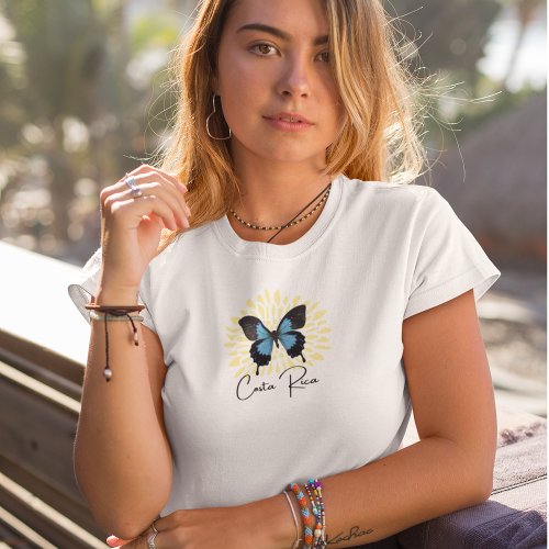 Costa Rica Blue Morpho Butterfly Souvenir T_Shirt