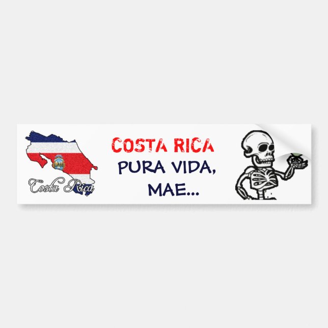 Costa Rica Bumper Sticker - Customized (Front)