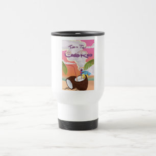costa Rica Cartoon travel poster. Mug