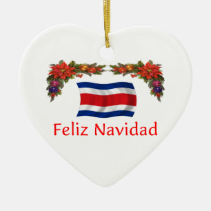 Costa Rica Christmas Ceramic Ornament