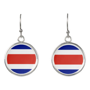 Costa Rica Civil Flag Earrings