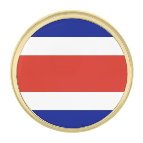 Costa Rica Civil Flag Gold Finish Lapel Pin