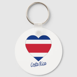 Costa Rica (civil) Flag Heart Keychain