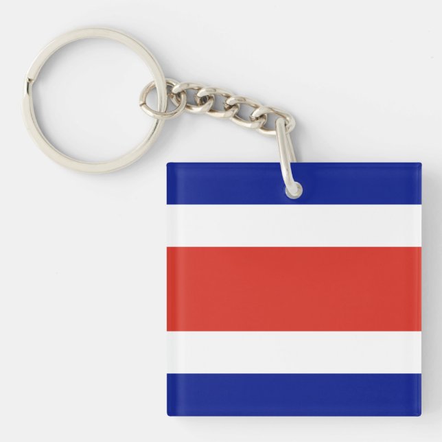 Costa Rica Civil Flag Keychain (Front)