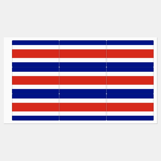 Costa Rica Civil Flag Labels (Sheet)