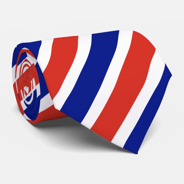 Costa Rica Civil Flag Neck Tie (Rolled)