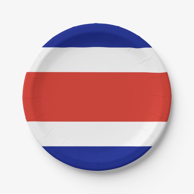 Costa Rica Civil Flag Paper Plates (Front)