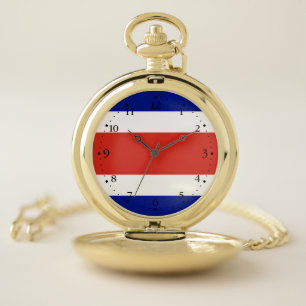 Costa Rica Civil Flag Pocket Watch