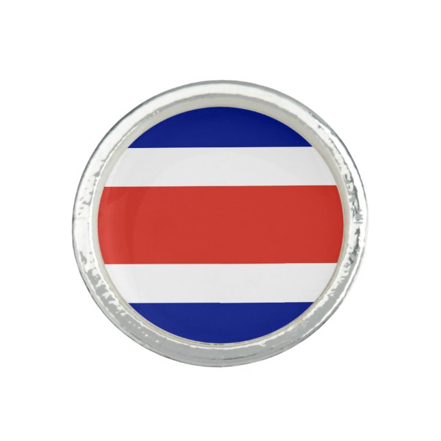 Costa Rica Civil Flag Ring (Front)