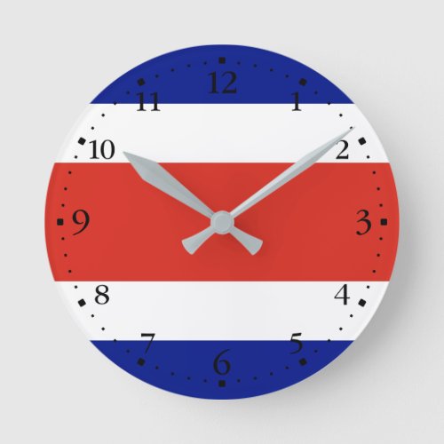 Costa Rica Civil Flag Round Clock