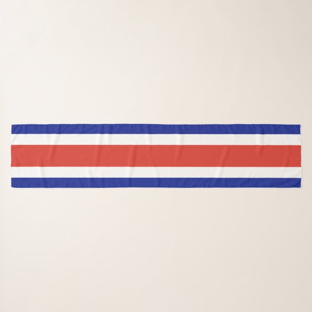 Costa Rica Civil Flag Scarf (Front (Horizontal))