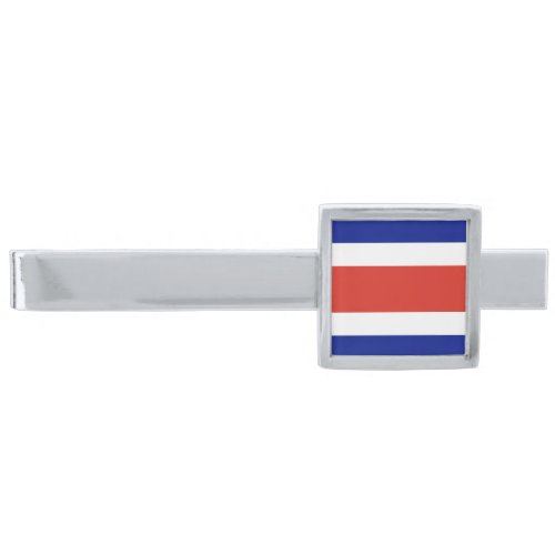 Costa Rica Civil Flag Silver Finish Tie Bar