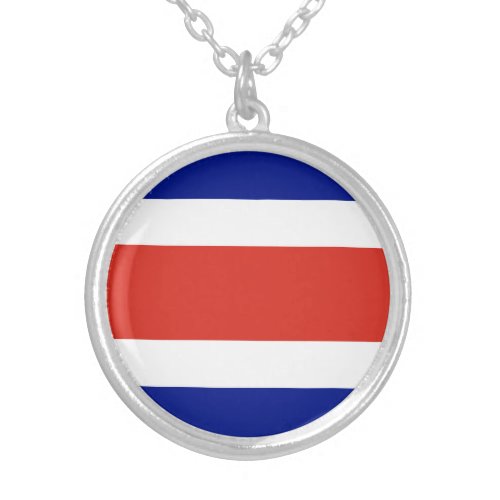 Costa Rica Civil Flag Silver Plated Necklace