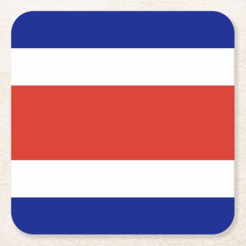 Costa Rica Civil Flag Square Paper Coaster