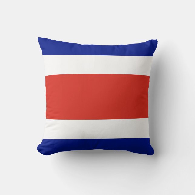 Costa Rica Civil Flag Throw Pillow (Front)