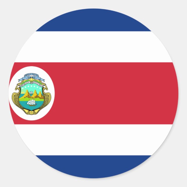costa rica classic round sticker (Front)
