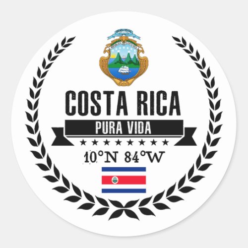 Costa Rica Classic Round Sticker