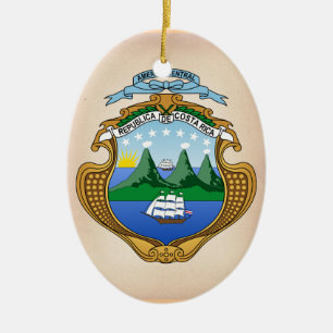 Costa Rica Coat of Arms Ceramic Ornament