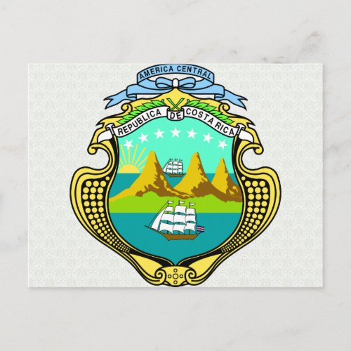 Costa Rica Coat of Arms detail Postcard