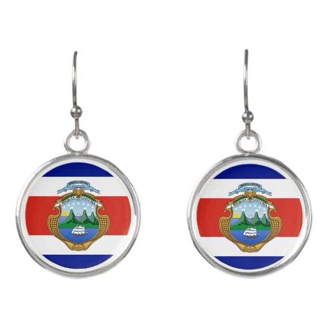 Costa Rica (coat of arms/ flag) Earrings (Front)
