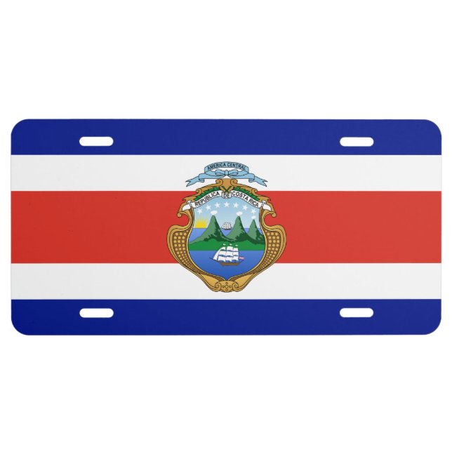 Costa Rica (coat of arms/ flag) License Plate (Front)
