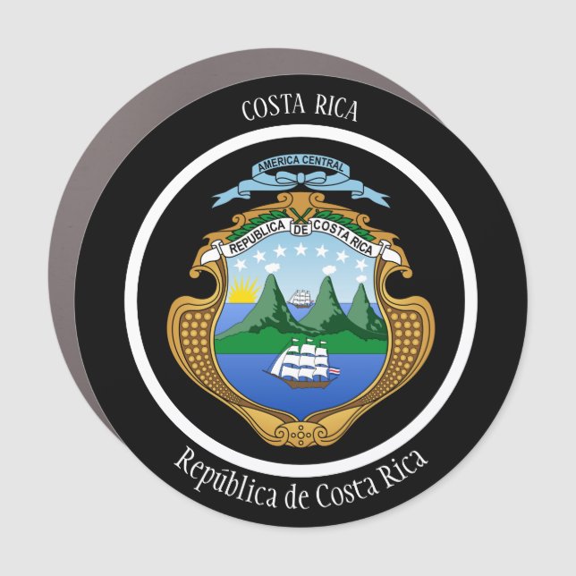 Costa Rica Coat of Arms Patriotic Car Magnet (Front)
