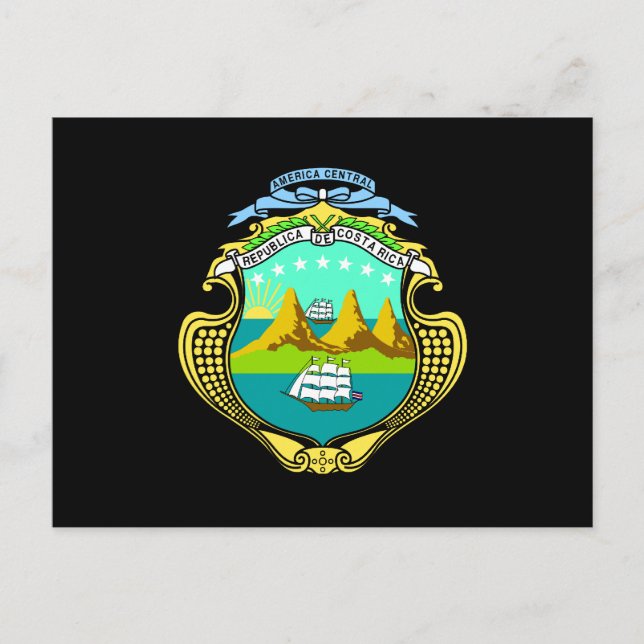 Costa Rica Coat of Arms Postcard (Front)