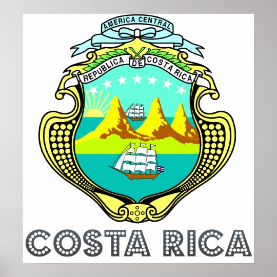 Costa Rica Coat of Arms Poster | Zazzle.com