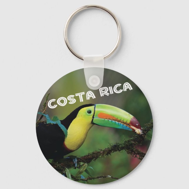 Costa Rica Colorful Toucan Bird Keychain (Front)