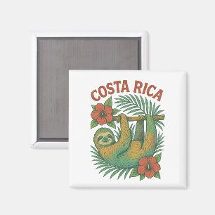Costa Rica Colorful Tropical Sloth Magnet