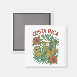 Costa Rica Colorful Tropical Sloth Magnet