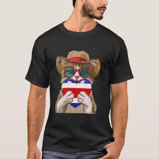 Costa Rica Costa Rican Flag Heart Cat Costa Rican T-Shirt