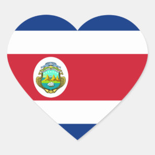 Costa Rica – Costa Rican National Flag Heart Sticker