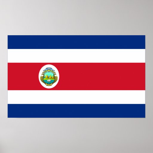 Costa Rica – Costa Rican National Flag Poster | Zazzle