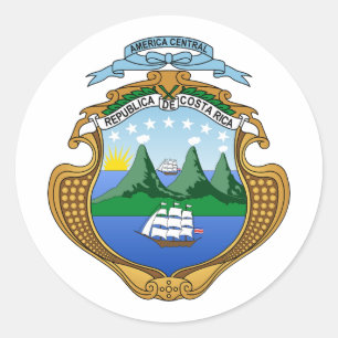 Costa Rica country coat arms symbol emblem Classic Round Sticker