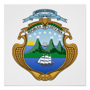 Costa Rica country coat arms symbol emblem flag Poster