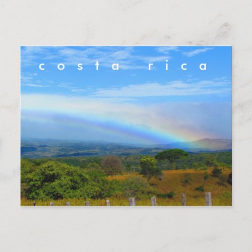 Costa Rica Countryside Rainbow Postcard