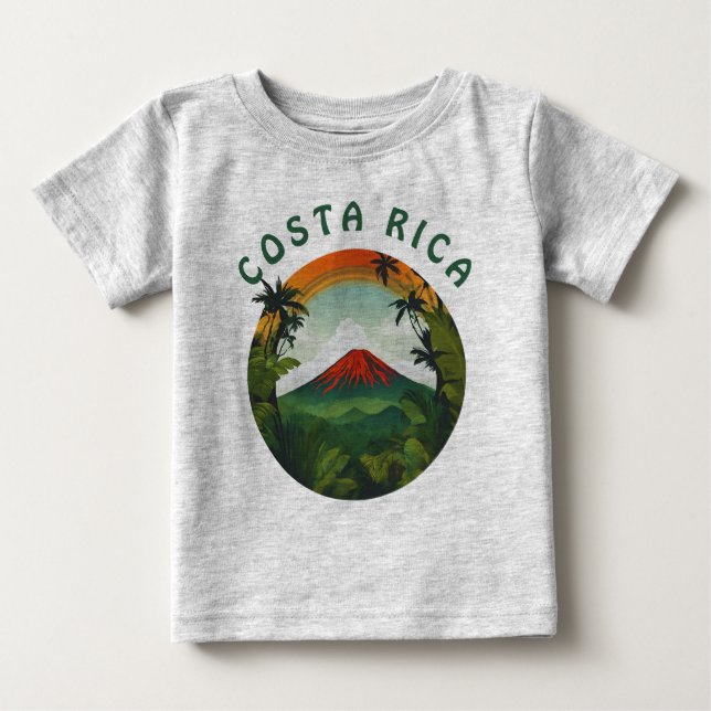 Costa Rica Custom Volcano Baby T-Shirt (Front)