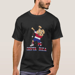 Costa Rica Dabbing Dog Football Soccer Ball Costa  T-Shirt