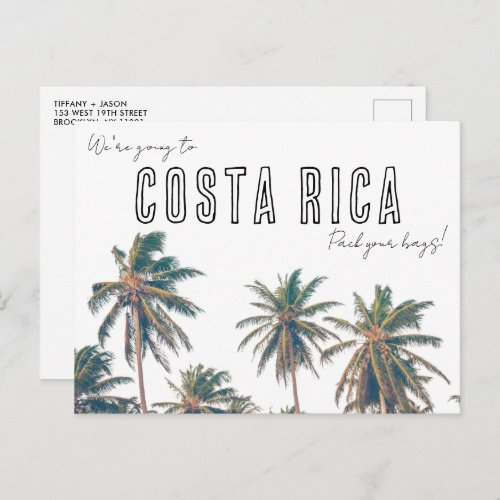 Costa Rica Destination Beach Wedding Save the Date Postcard
