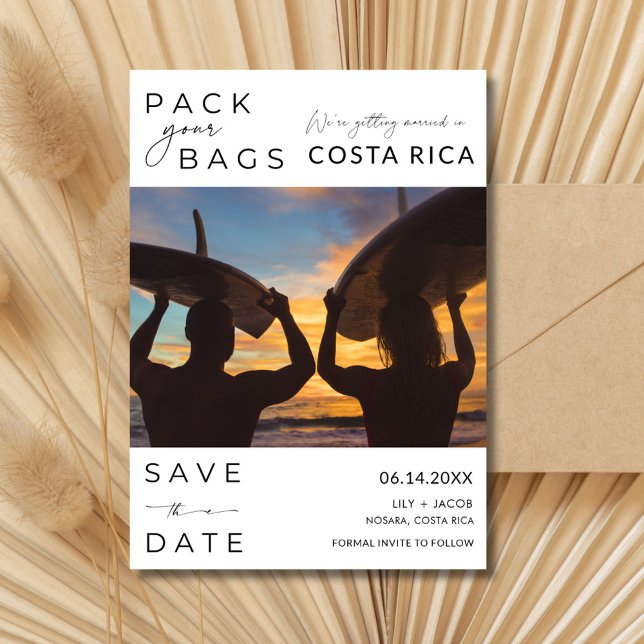 Costa Rica Destination Wedding Photo  Save The Date (Costa Rica Destination Wedding Photo Save The Date)